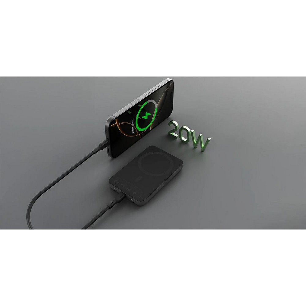 Magnetische kabellose Powerbank 10000 mAh, Aukey in Schwarz, Ansicht 7