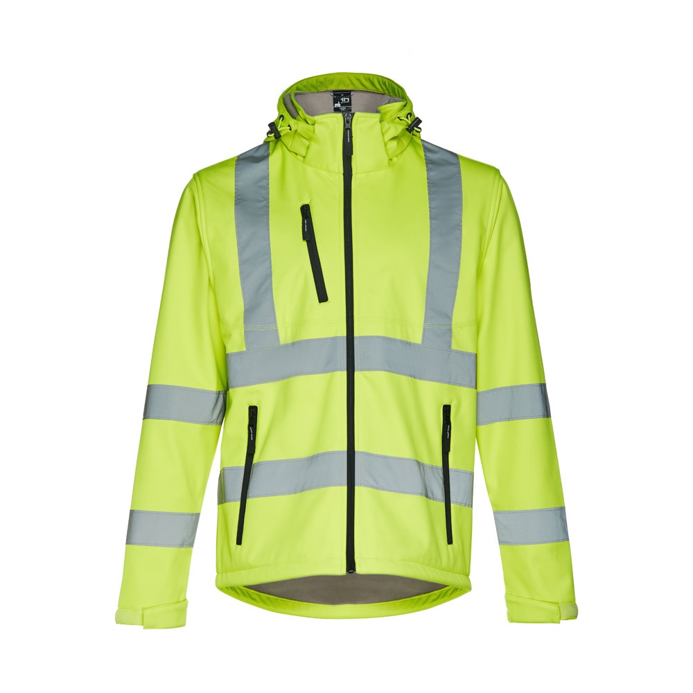 Softshell-Jacke mit hoher Sichtbarkeit (Unisex) | THC Zagreb Work – Neongelb