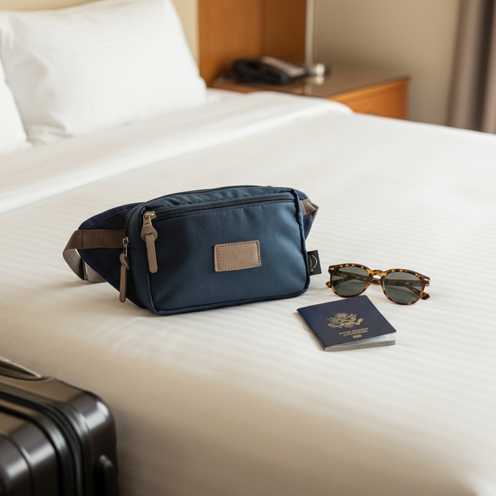 B'RIGHT Gürteltasche aus RPET | Roudeline in Dunkelblau, Ansicht 9