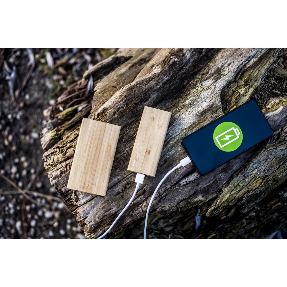 B'RIGHT Bambus-Powerbank 5000 mAh | Posey in Holz, Ansicht 2
