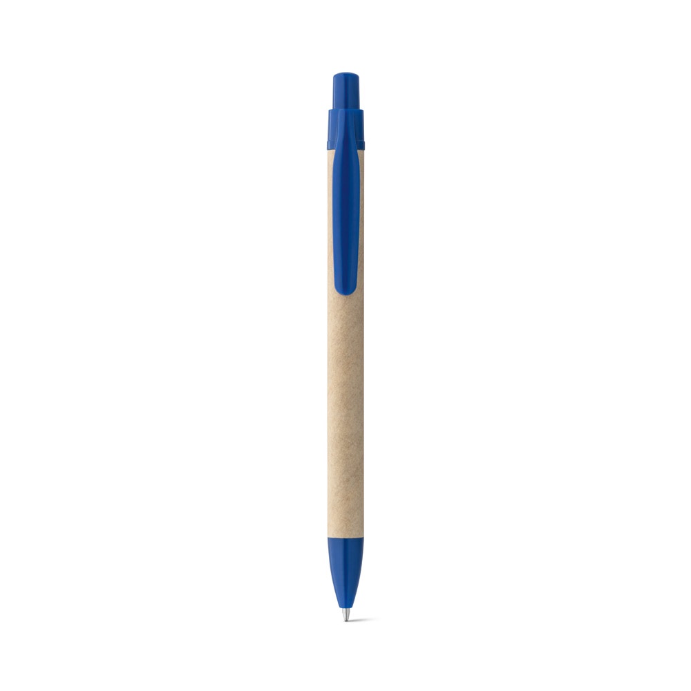 Kugelschreiber aus 100 % Recyclingpapier mit Clip | Remi – Blau, Ansicht 2