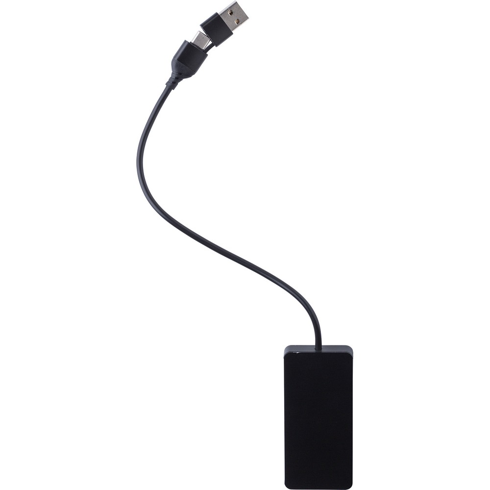 USB- und USB-Typ-C-Hub in Schwarz