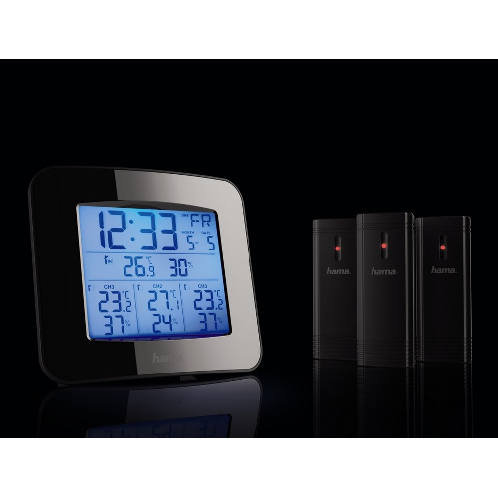 Wetterstation, 3 Sensoren Hama Trio in Schwarz, Ansicht 5