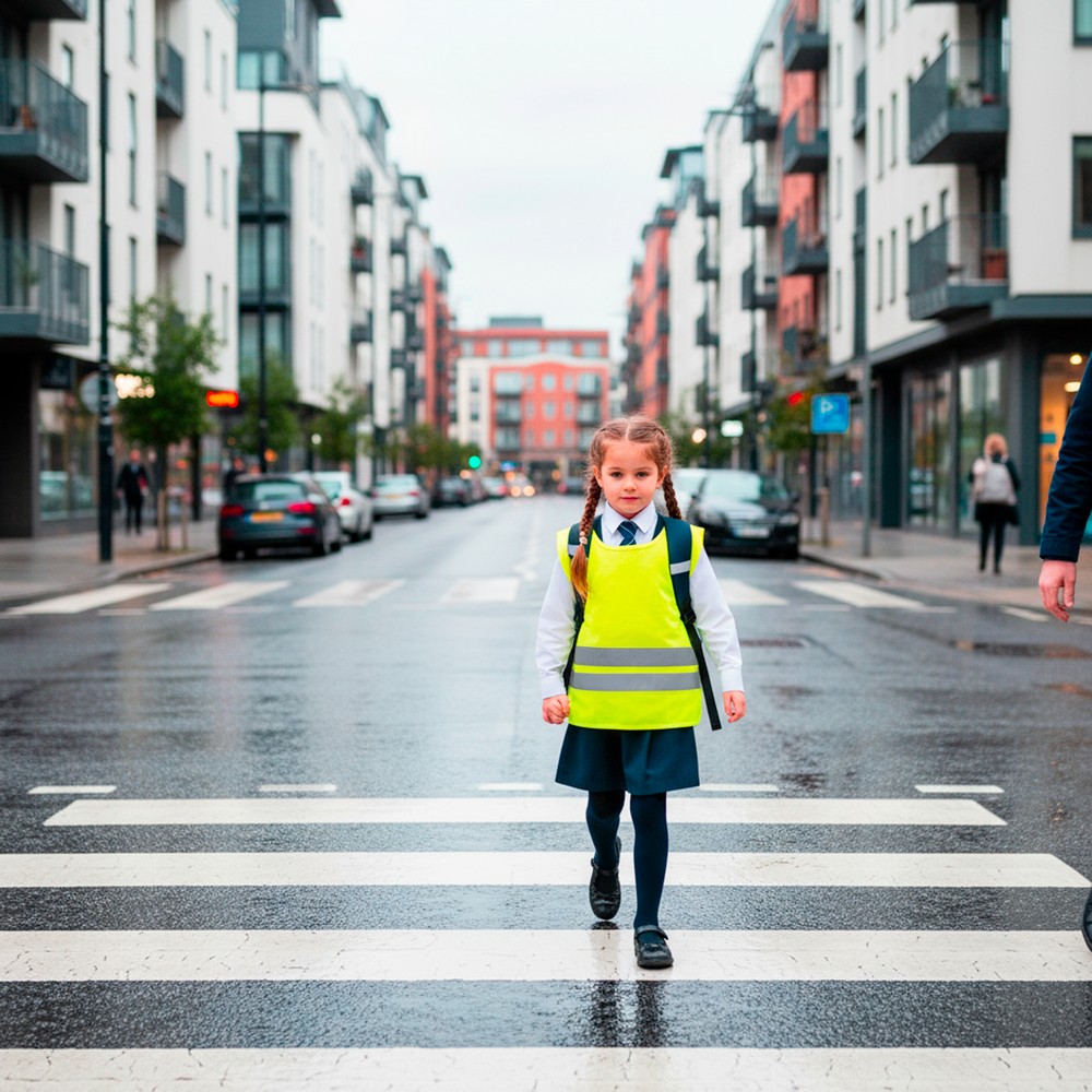 Reflektierende Kinderwarnweste | Nestana in Gelb, Ansicht 9