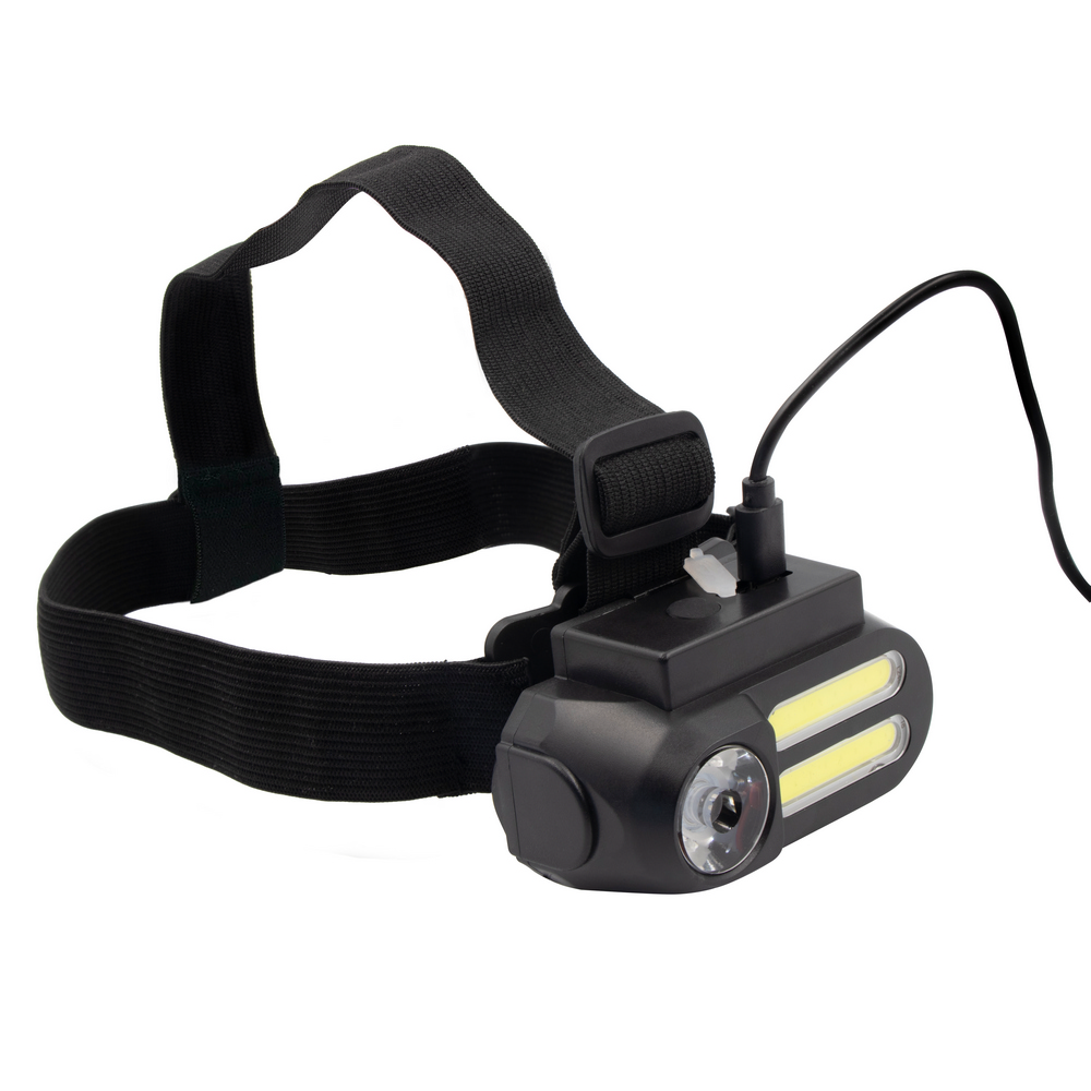 Stirnlampe mit LED und COB-Licht | Chad in Schwarz, Ansicht 3