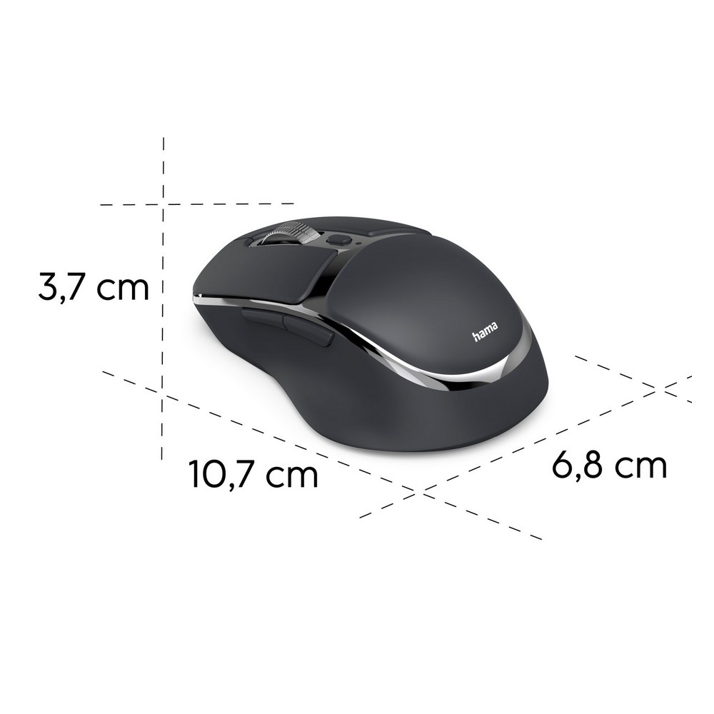 Kabellose Computermaus Hama WM-800 in Schwarz, Ansicht 3
