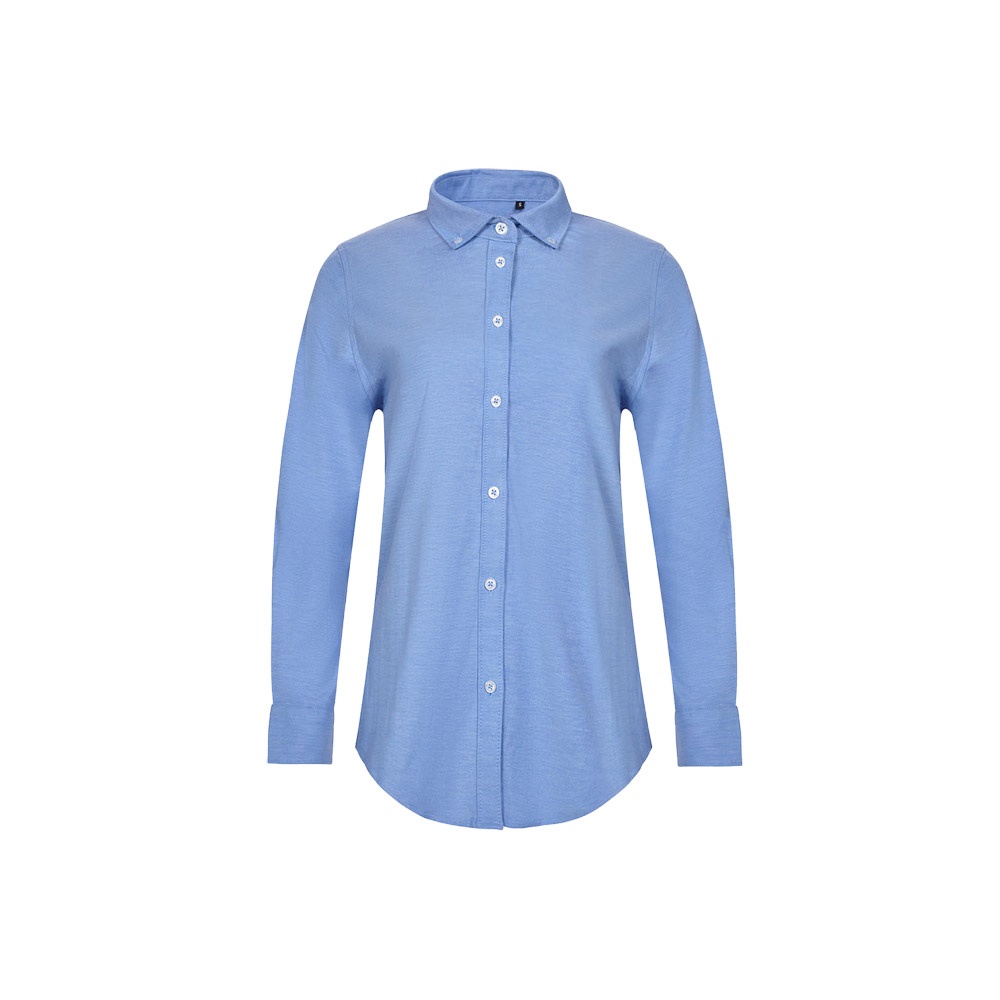 Hemd Oxford (180 g/m²) für Damen, aus Baumwolle (50 %), Polyester (45 %) und Elasthan (5 %) | VL Prithvi Women – Blau
