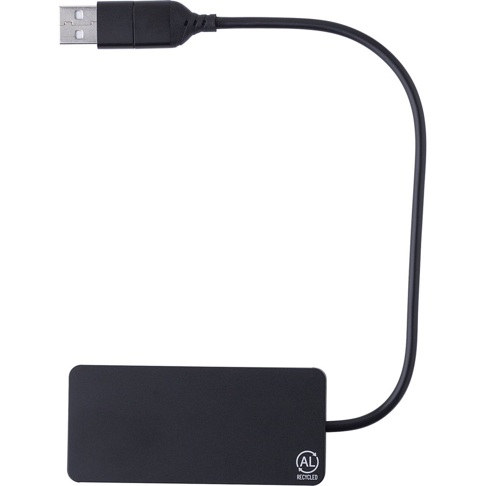 USB- und USB-Typ-C-Hub in Schwarz, Ansicht 3