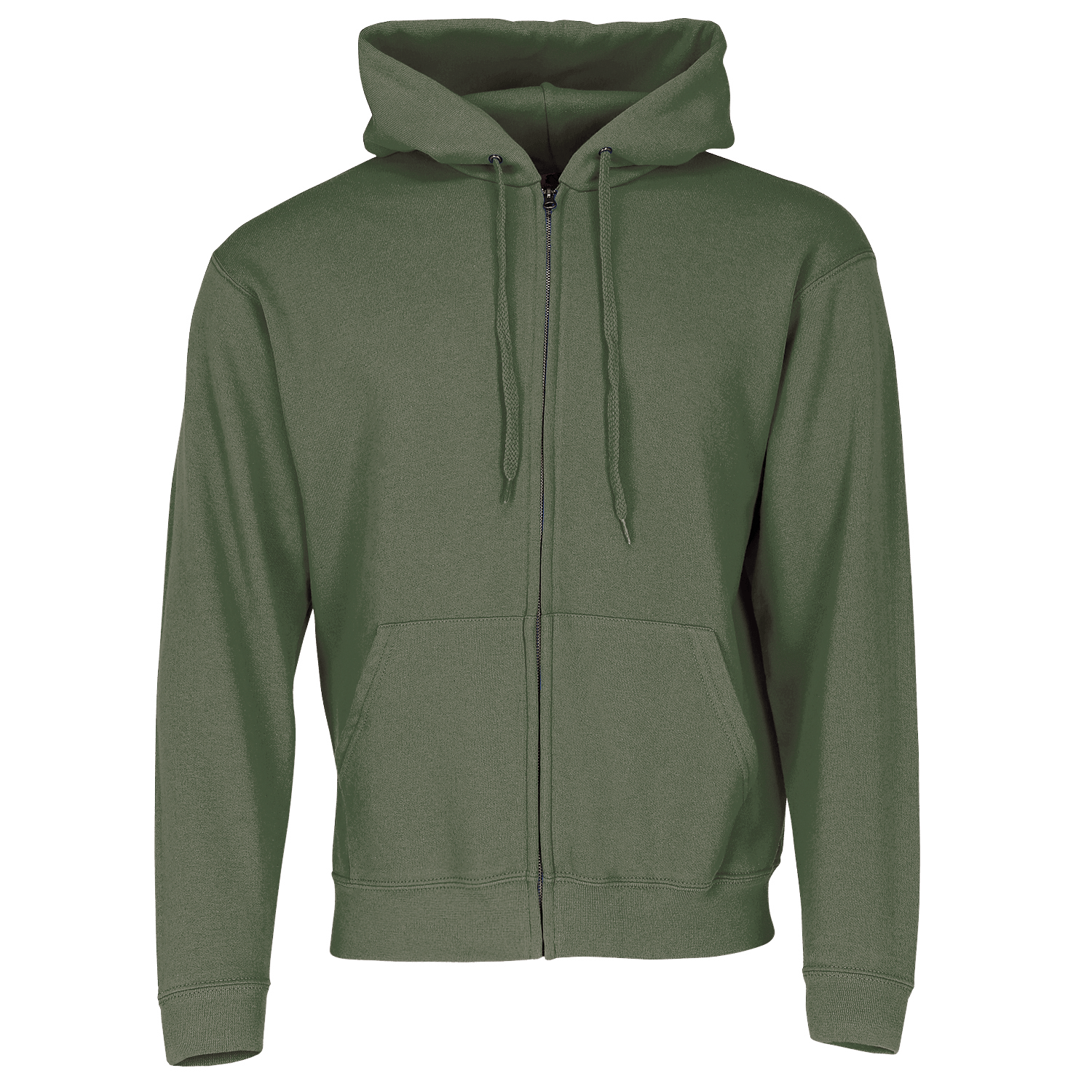 Fruit of the Loom Classic Hooded Sweat Jacket in Oliv