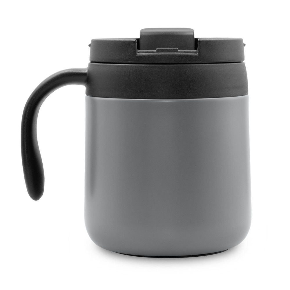 Thermobecher 400 ml mit Henkel | Wyatt in Grau, Ansicht 4