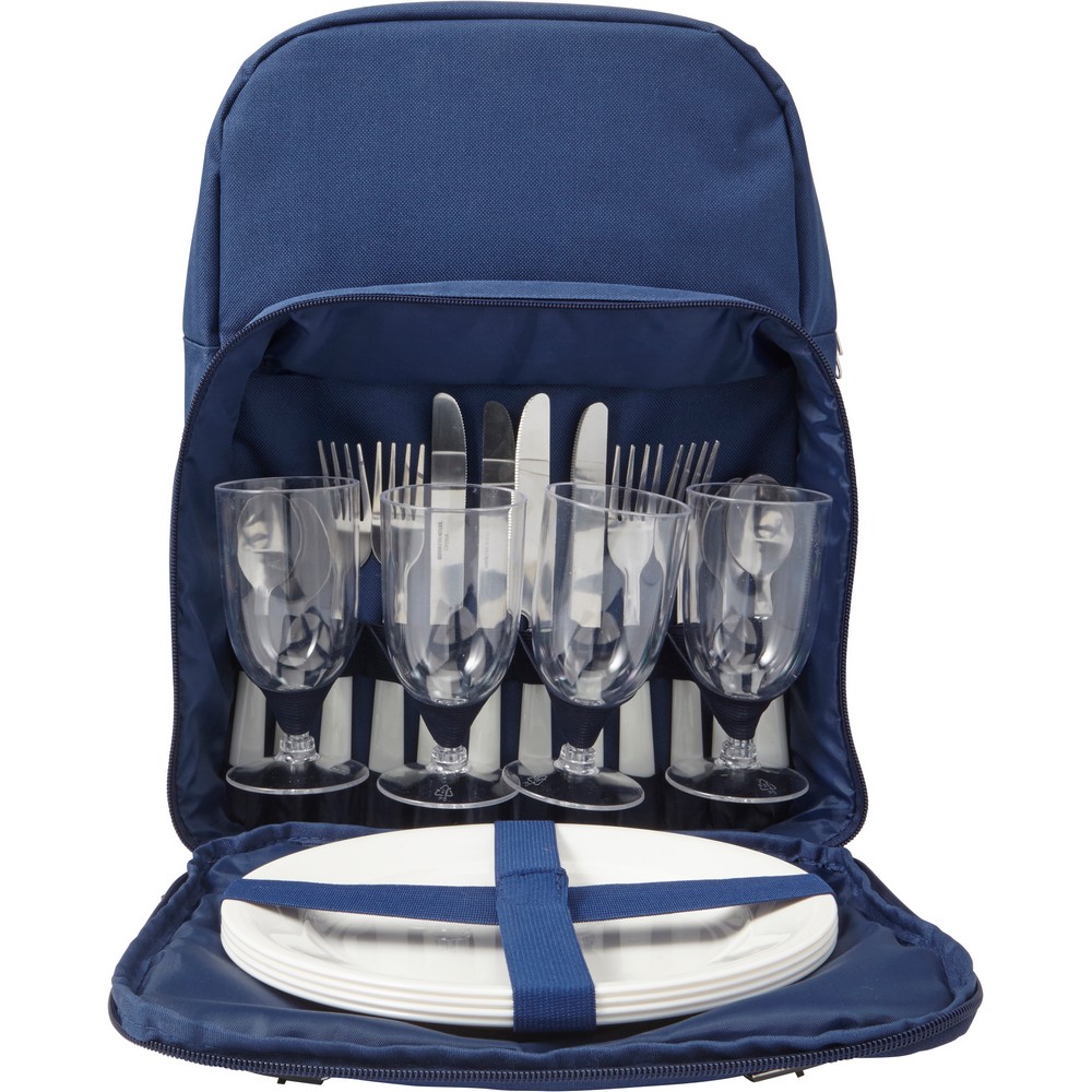 Picknickrucksack, Kühltasche in Dunkelblau, Ansicht 3