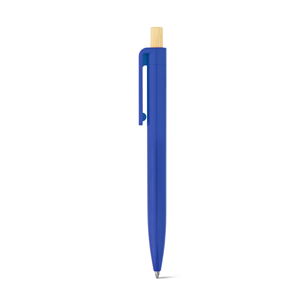 Kugelschreiber aus recyceltem ABS (100% rABS) mit Bambusdruckknopf | Zara – Blau