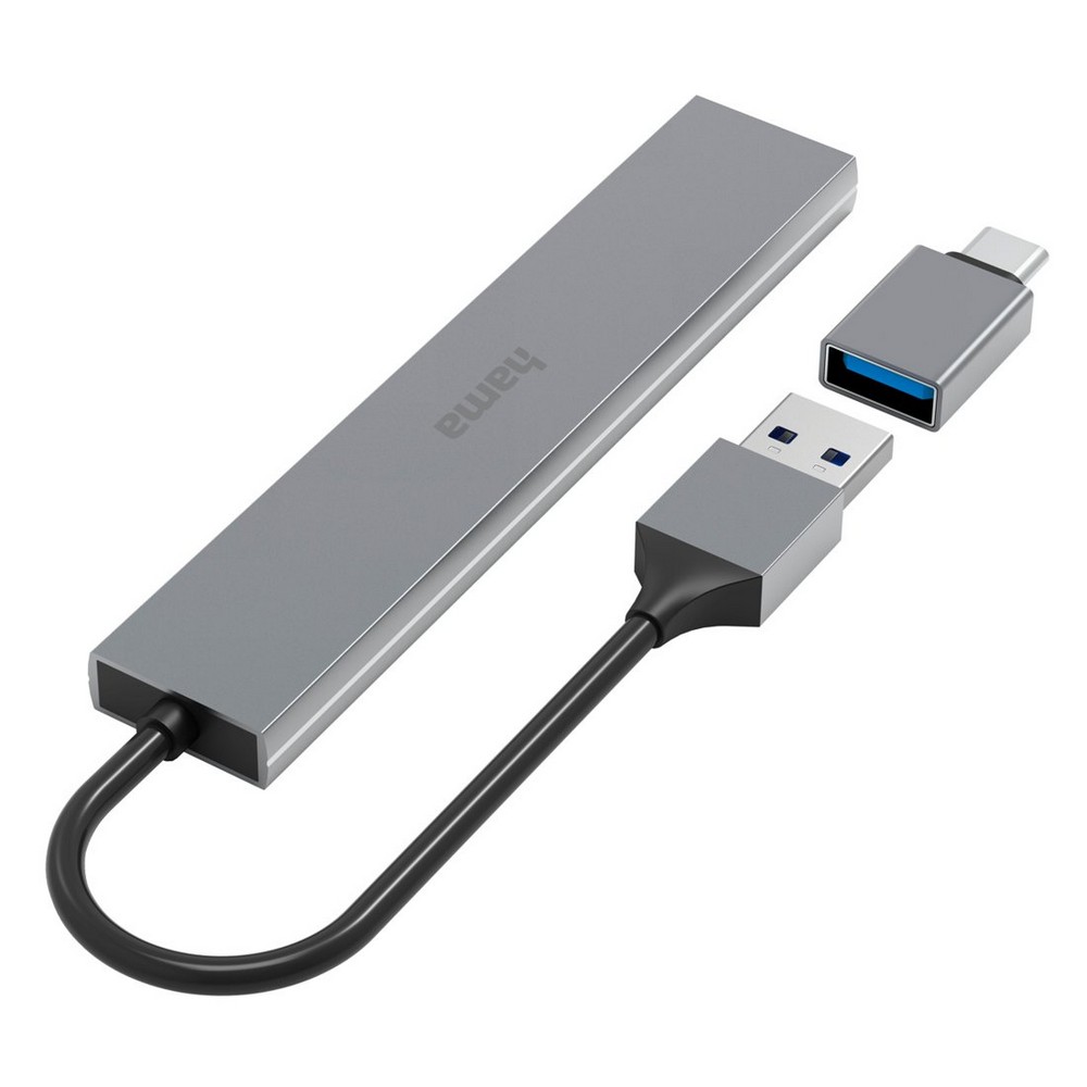 Hub USB, USB-C Hama in Grau, Ansicht 3
