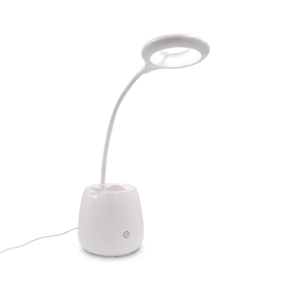 Schreibtischlampe, Wireless Lautsprecher 3W, Telefonständer, Halterung für Schreibutensilien | Asar in Weiß, Ansicht 7