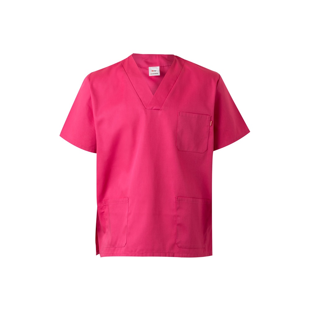 Tunika aus Twill (190g/m²) mit kurzen Ärmeln, aus Polyester (65%) und Baumwolle (35%) | VL Illapa – Rosa