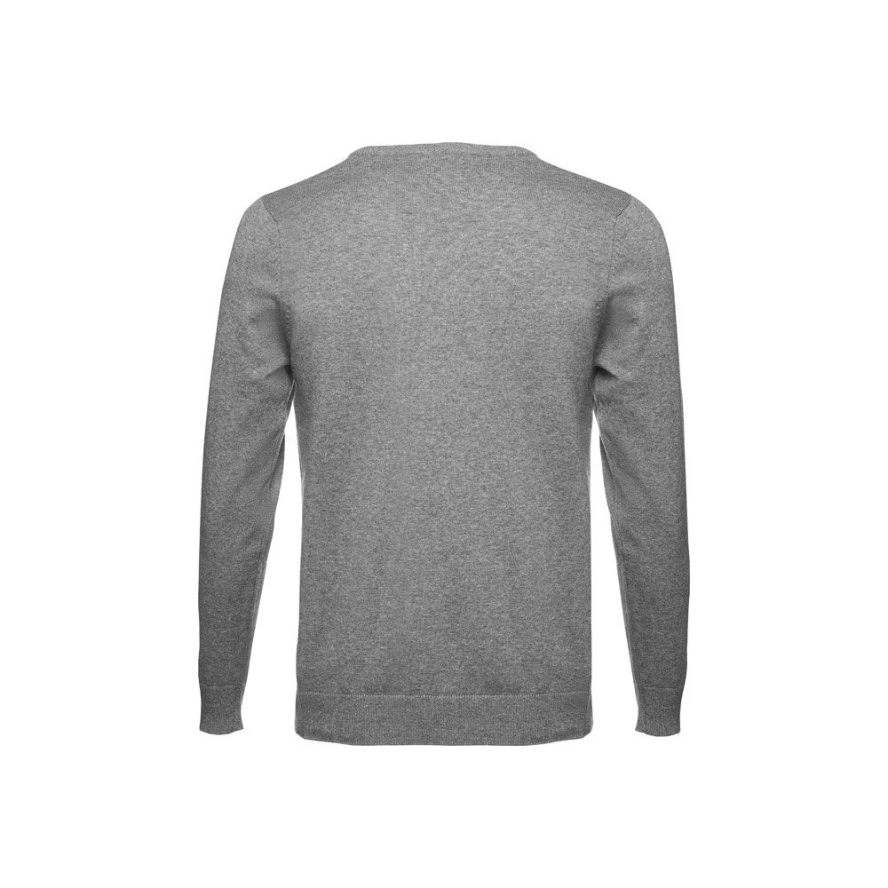 Herren-Pullover mit V-Ausschnitt aus Baumwolle und Polyamid | THC Milan – Grau melliert, Ansicht 2