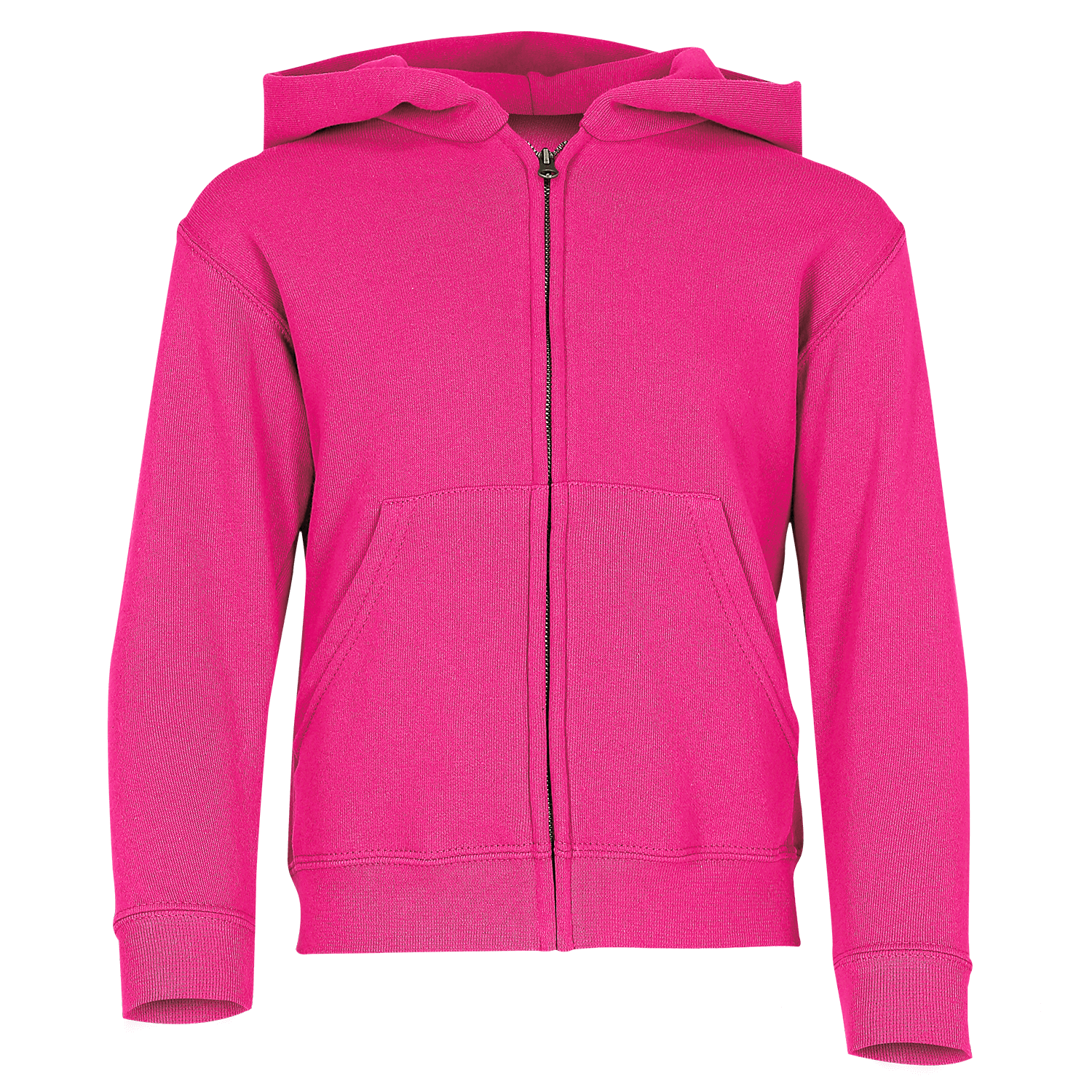 Fruit of the Loom Kinder Classic Hooded Sweat Jacket in Fuchsia