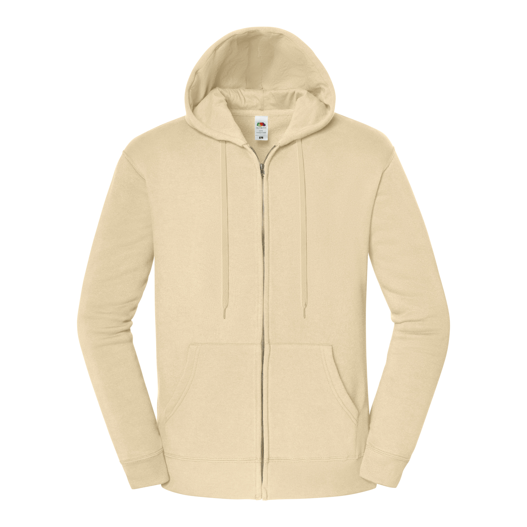 Fruit of the Loom Iconic Premium Kapuzen Sweatjacke in Desert Sand