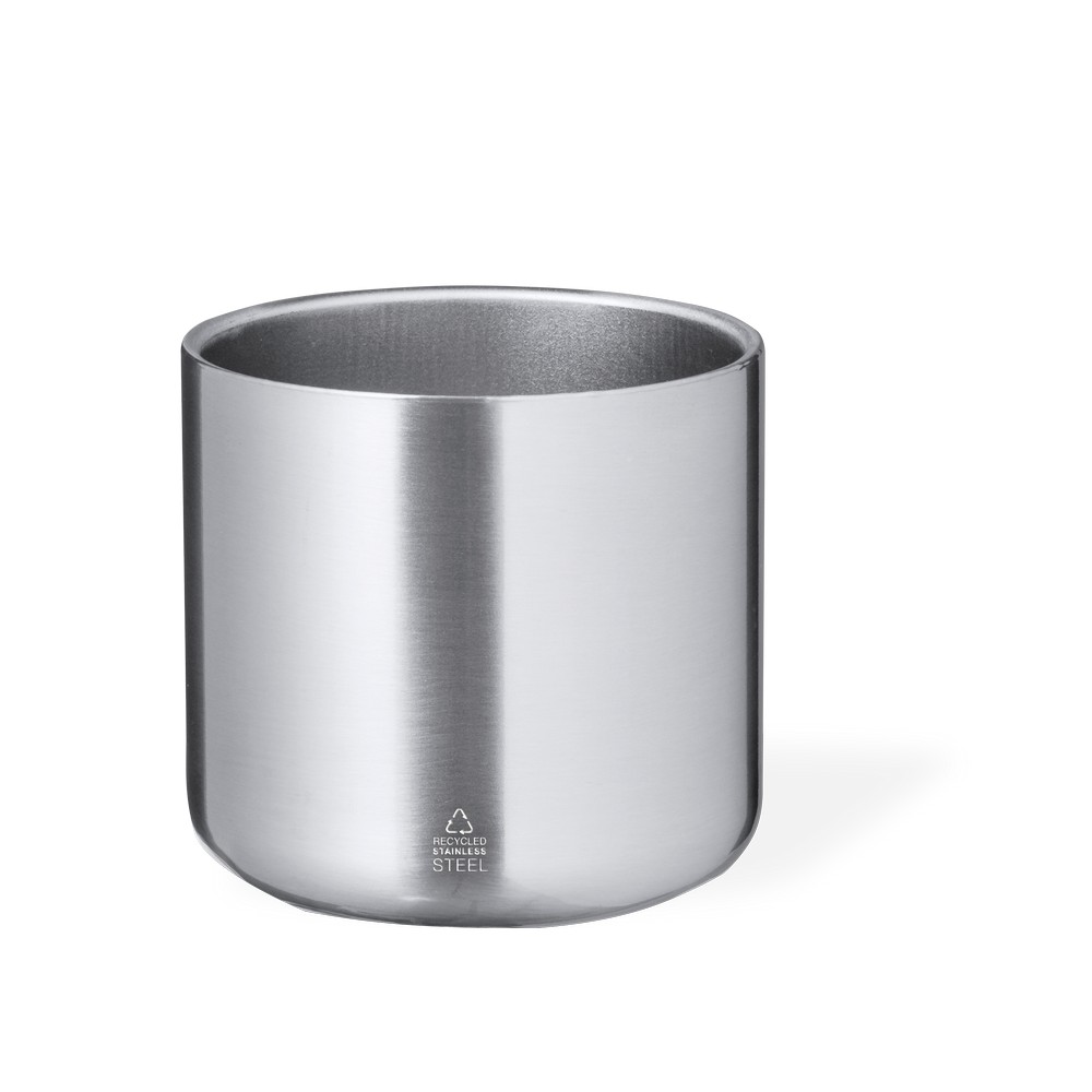 Recycelter Edelstahlbecher 400 ml in Silber, Ansicht 4