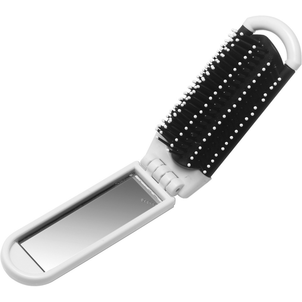 Haarbürste mit Spiegel in Weiß