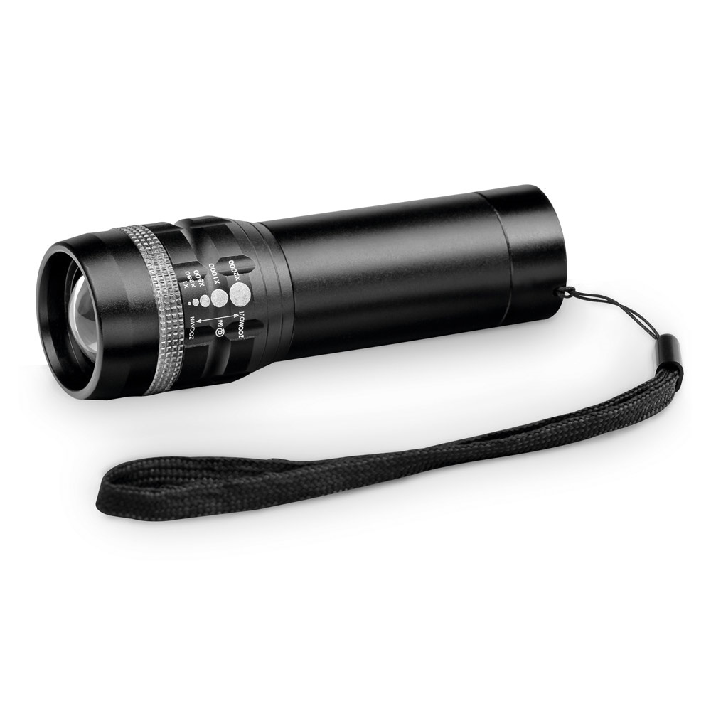 Taschenlampe aus Aluminium mit Zoomfunktion und 3 Lichtmodi | Zoomin – Schwarz