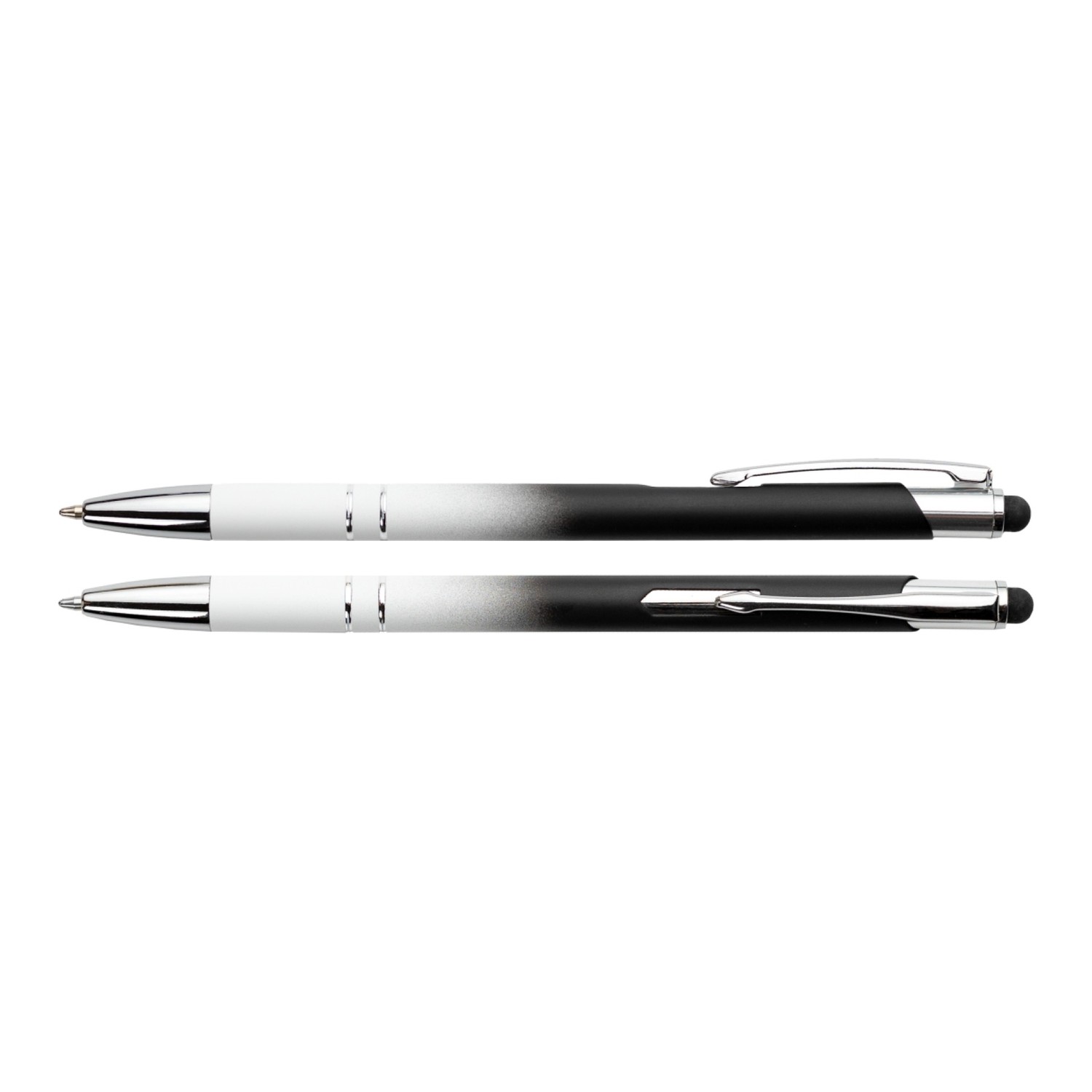 Bello Beauty Touchpen-Kugelschreiber | Metall in Black & White (Schwarz-Weiß)