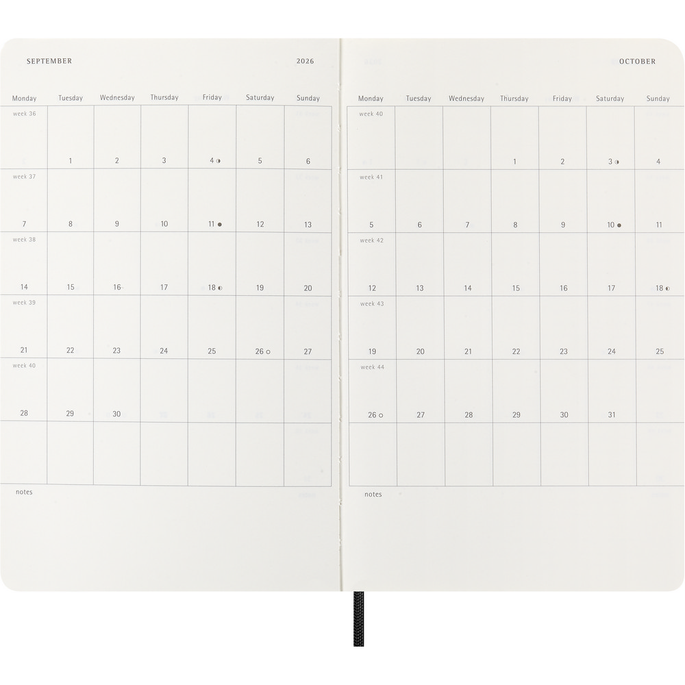 MOLESKINE Wochenkalender mit Notizbuch in Schwarz, Ansicht 7