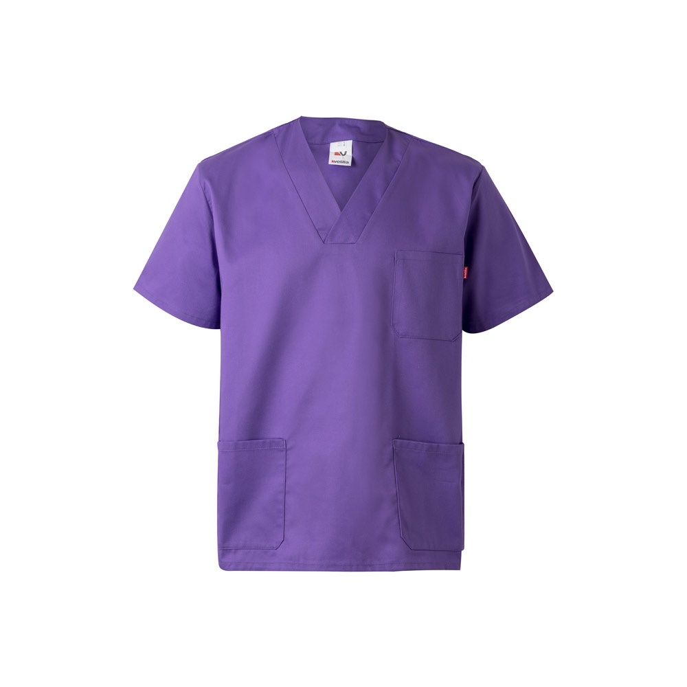 Tunika aus Twill (190g/m²) mit kurzen Ärmeln, aus Polyester (65%) und Baumwolle (35%) | VL Illapa – Lila