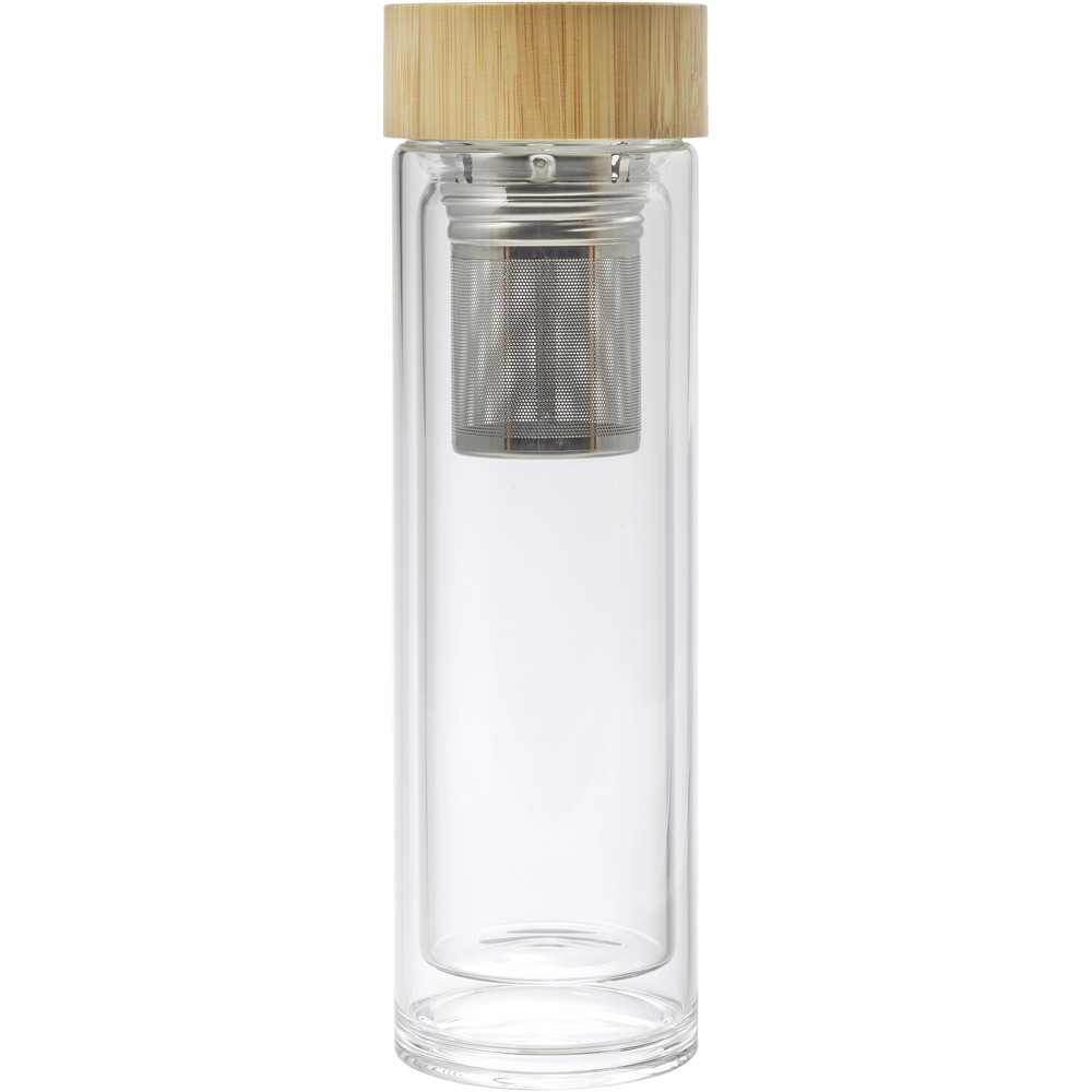 Thermosflasche aus Glas 420 ml mit Sieb zum Auffangen des Bodensatzes in Hellbraun, Ansicht 10