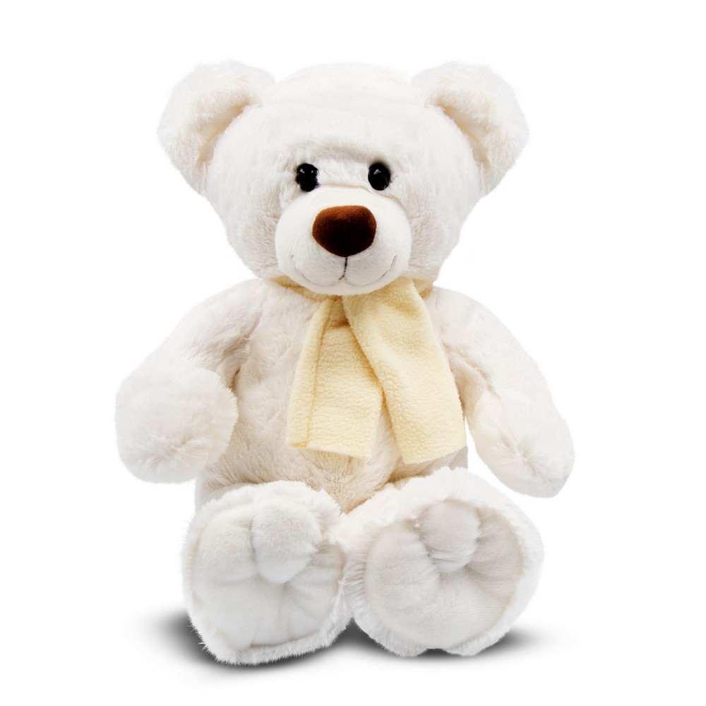 Teddybär mit Schal | Monty White in Weiß, Ansicht 5