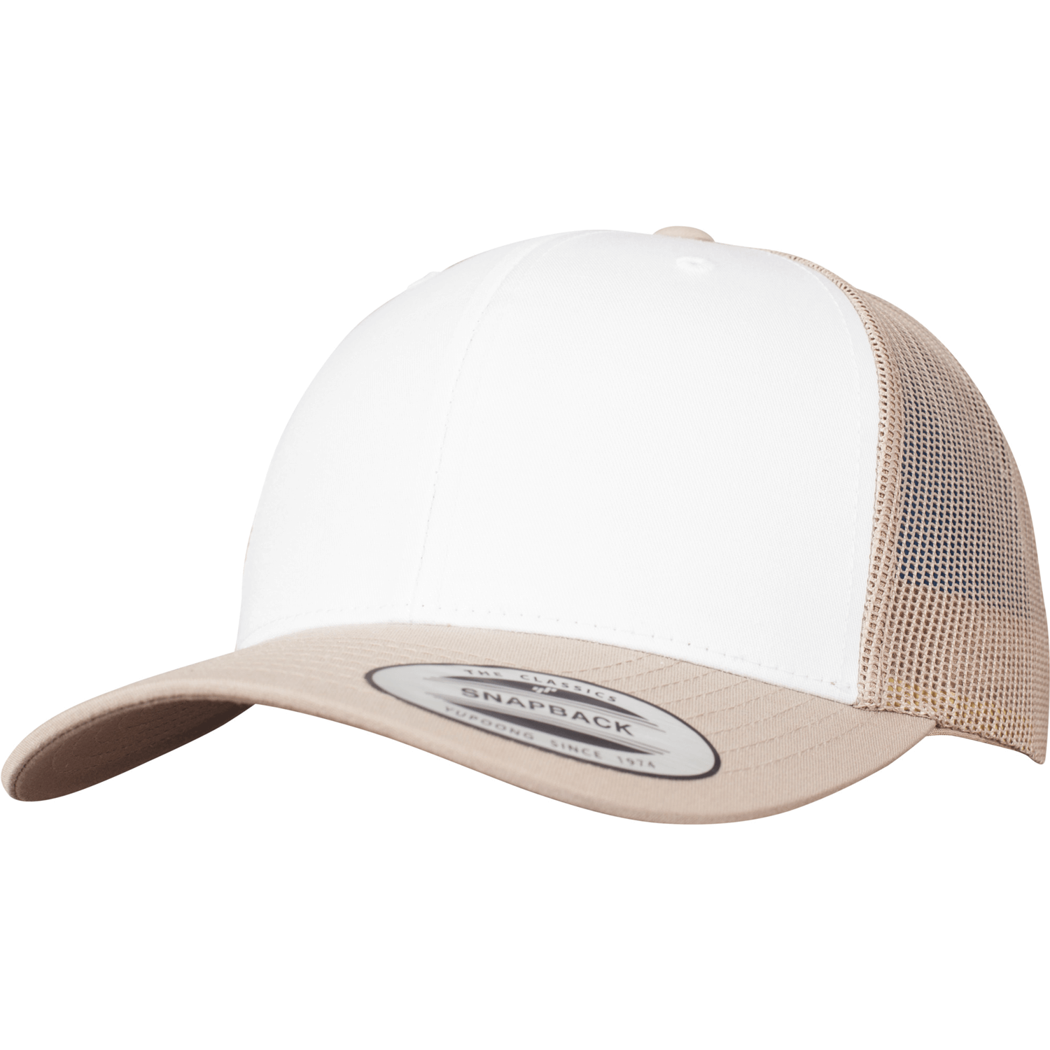Flexfit Retro Trucker Colored Front Cap in Khaki/Weiß/Khaki