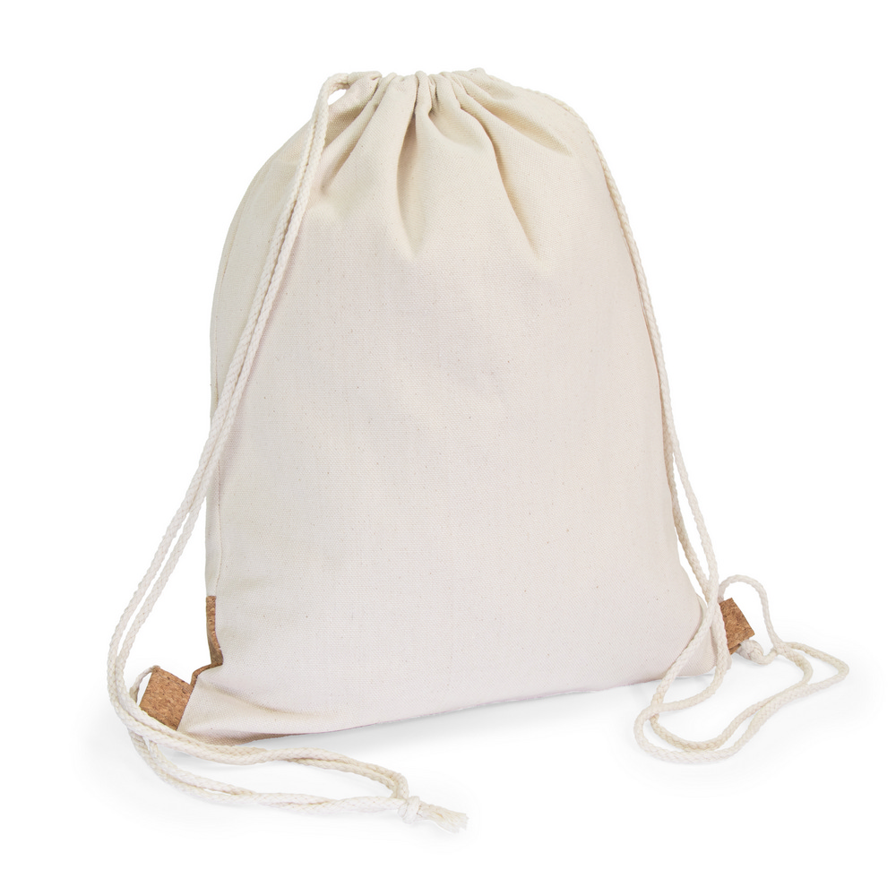 Beutel aus Baumwolle mit Kordel, Korkdetails | Rontay in Beige, Ansicht 4
