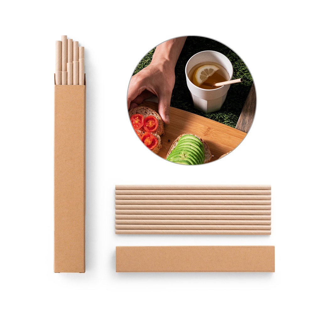 Strohhalm-Set aus Kraftpapier | Lamone – Natur, Ansicht 2