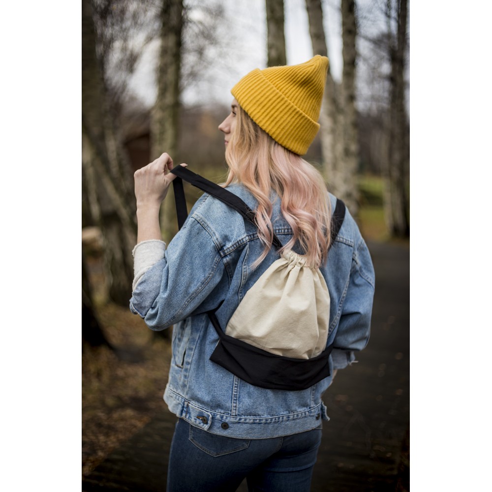 Beutel aus Baumwolle mit Kordel | Tess in Orange, Ansicht 2