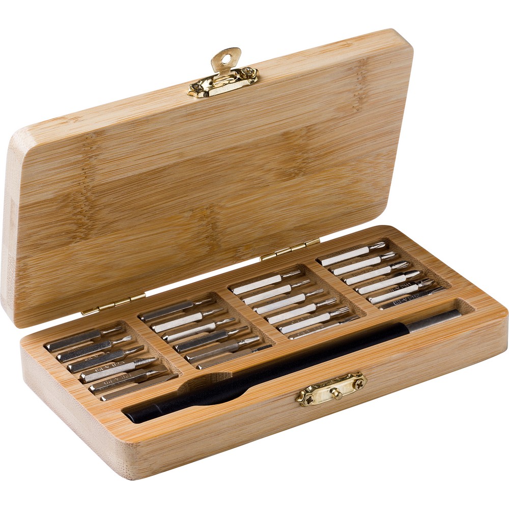 Schraubendreher, 24 Bits in Braun