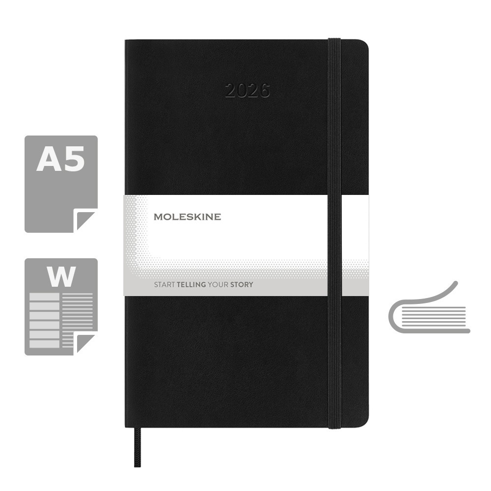 MOLESKINE Wochenkalender mit Notizbuch in Schwarz