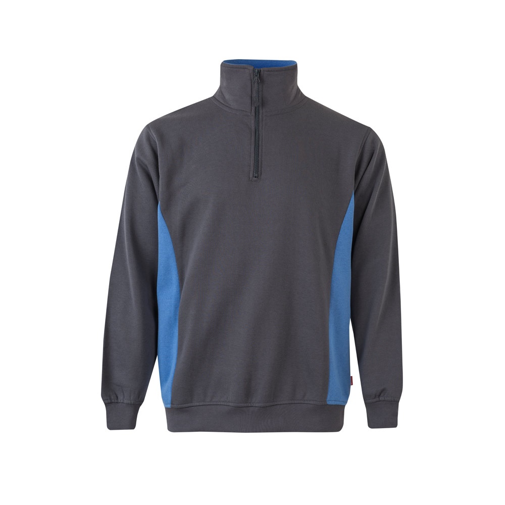 Zweifarbiges Frottee-Sweatshirt (260 g/m²), aus Polyester (65 %) und Baumwolle (35 %) | VL Svarog – Grau/Hellblau