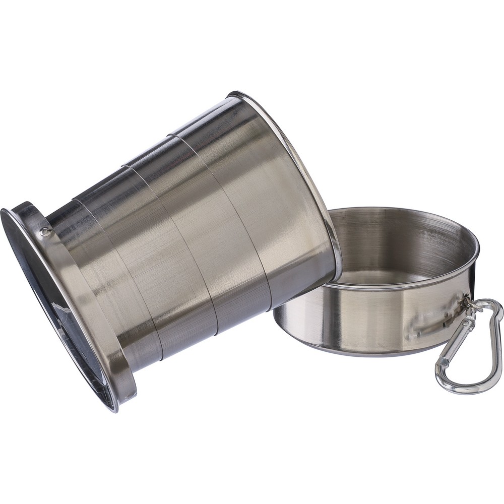 Faltbarer Reisebecher 220 ml in Silber, Ansicht 2