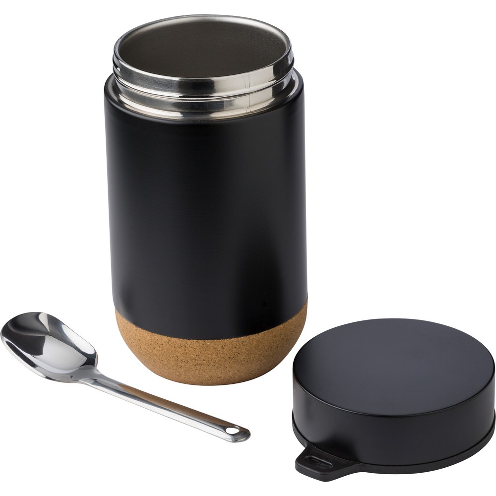 Thermischer Lebensmittelbehälter 400 ml, Löffel in Schwarz, Ansicht 2