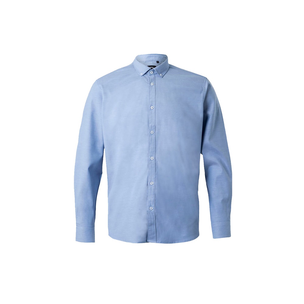 Hemd Oxford (180 g/m²) für Herren, aus Baumwolle (50 %), Polyester (45 %) und Elasthan (5 %) | VL Prithvi Man – Blau
