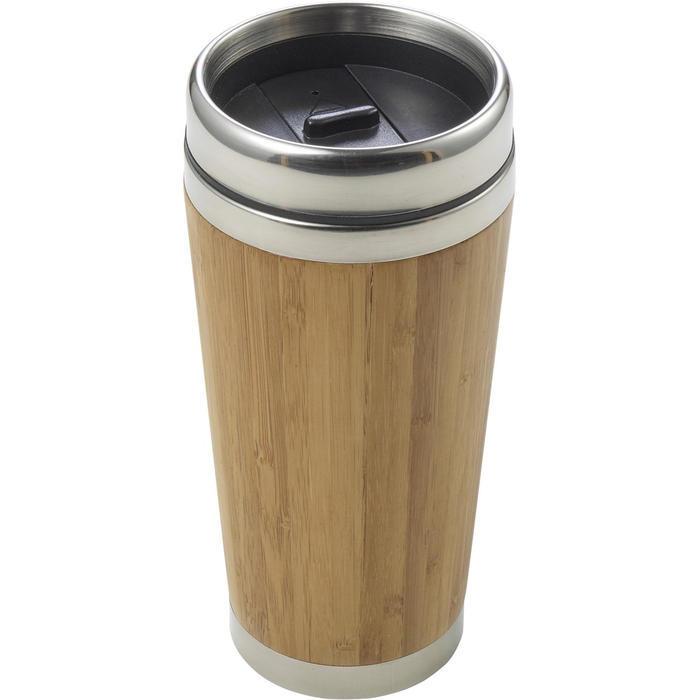 Reisebecher aus Bambus 400 ml in Hellbraun, Ansicht 4