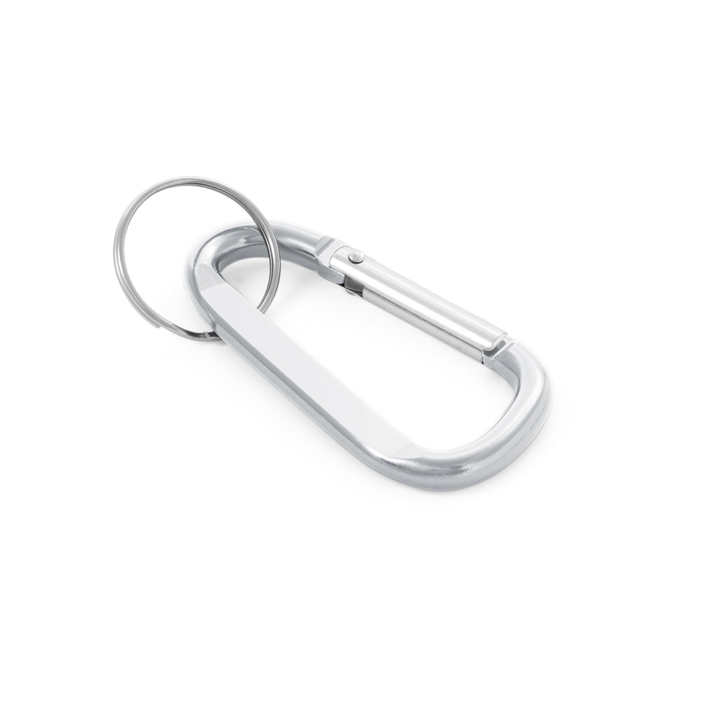 Karabinerclip aus Aluminium mit Schlüsselring | Matthew – Silber