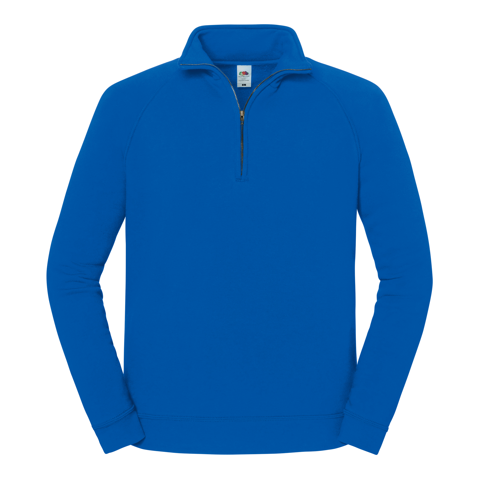 Fruit of the Loom Iconic Premium Zip Neck Sweat in Royal