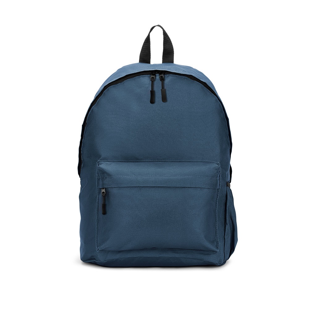 Klassischer Rucksack mit zeitlosem Design aus recyceltem 600D Polyester | Rosario – Blau, Ansicht 2