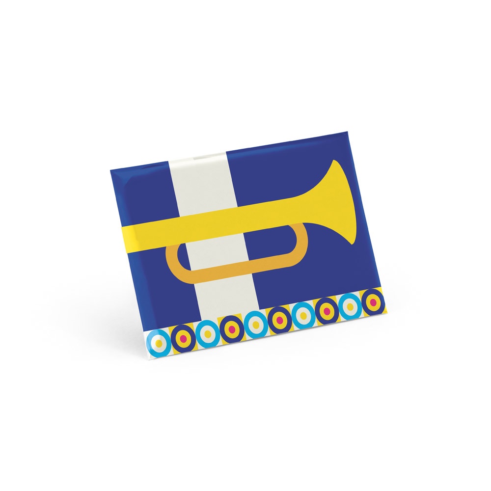 Rechteckiger horizontaler Pin mit Broschennadel | Button Pin 14 – Schwarz