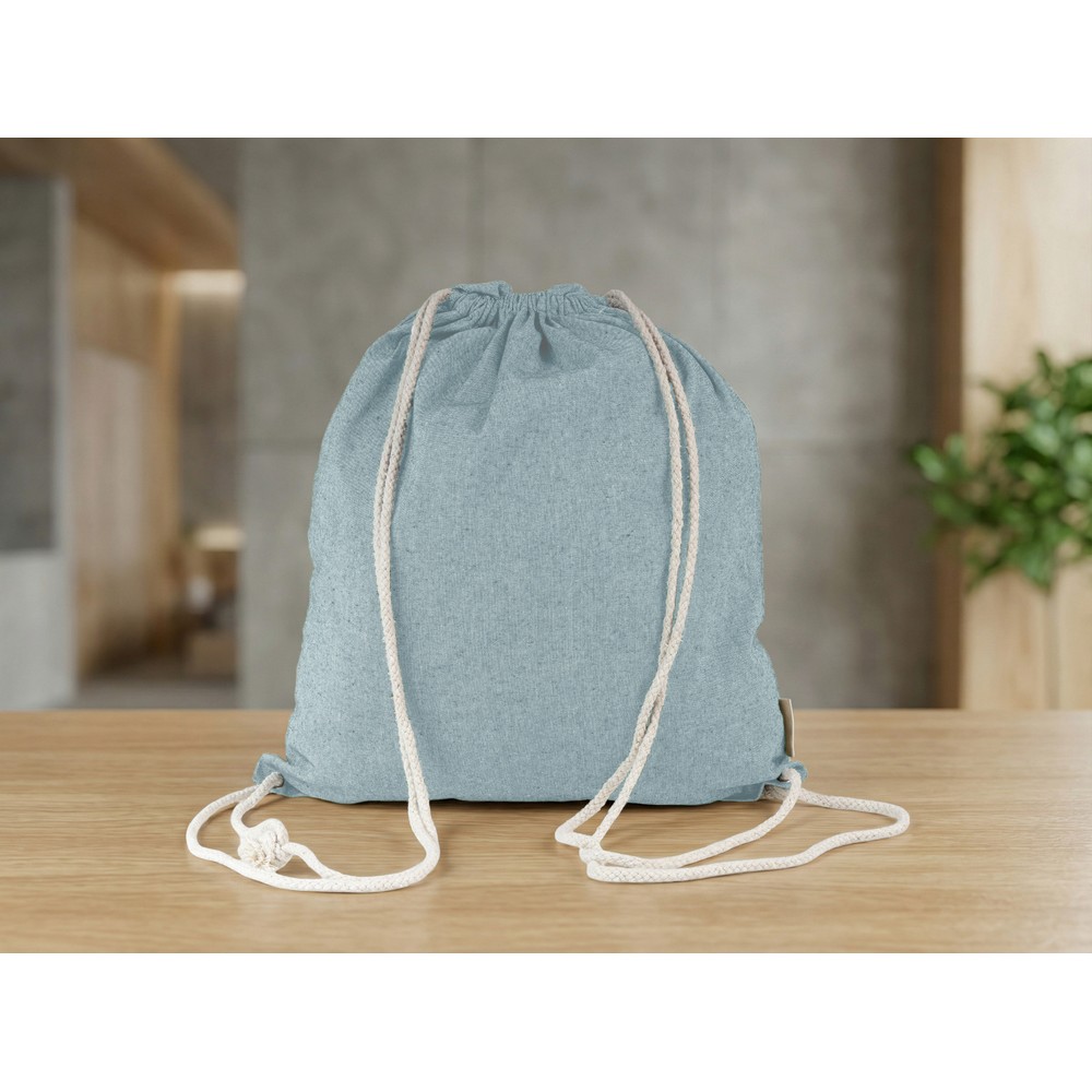 Baumwolltasche 2 in 1, Beutel mit Kordel, Einkaufstasche | Gondulfo in Grün, Ansicht 2