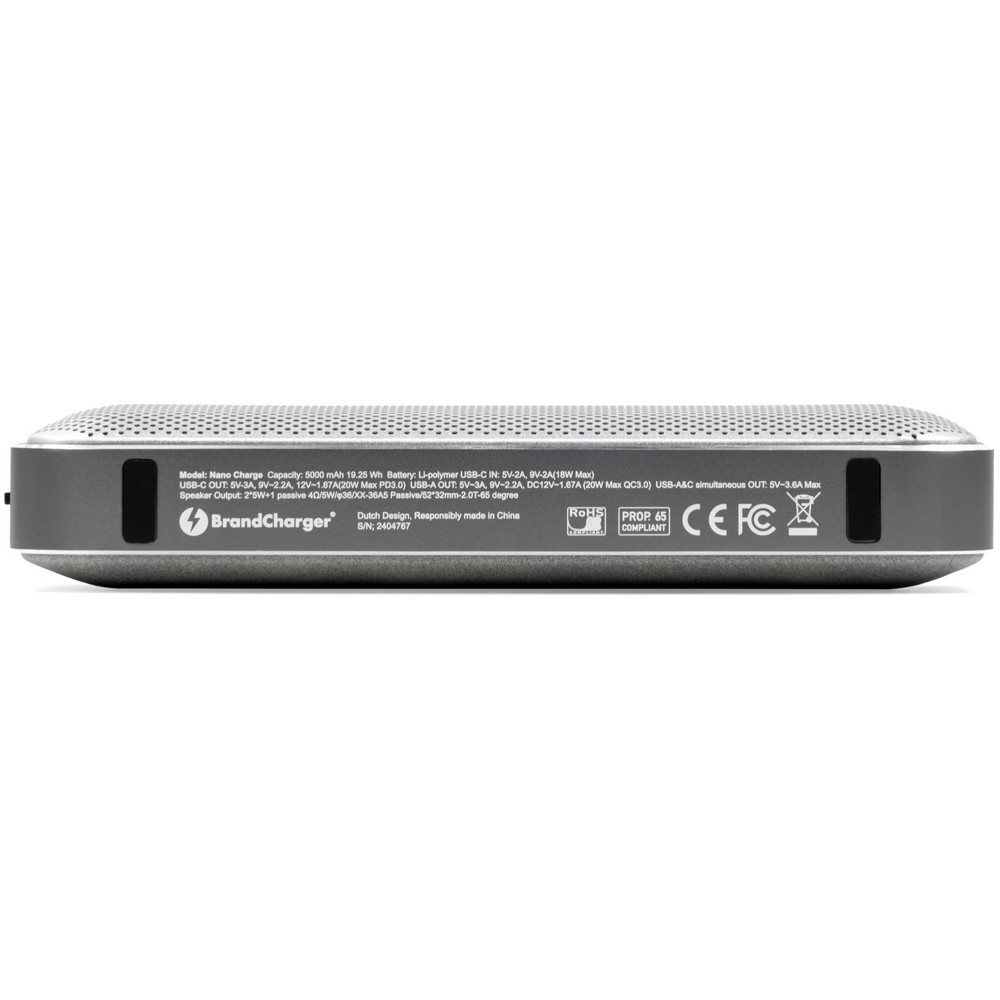Kabelloser Lautsprecher 10W, Powerbank 5000 mAh BrandCharger Nano Charge in Schwarz, Ansicht 5