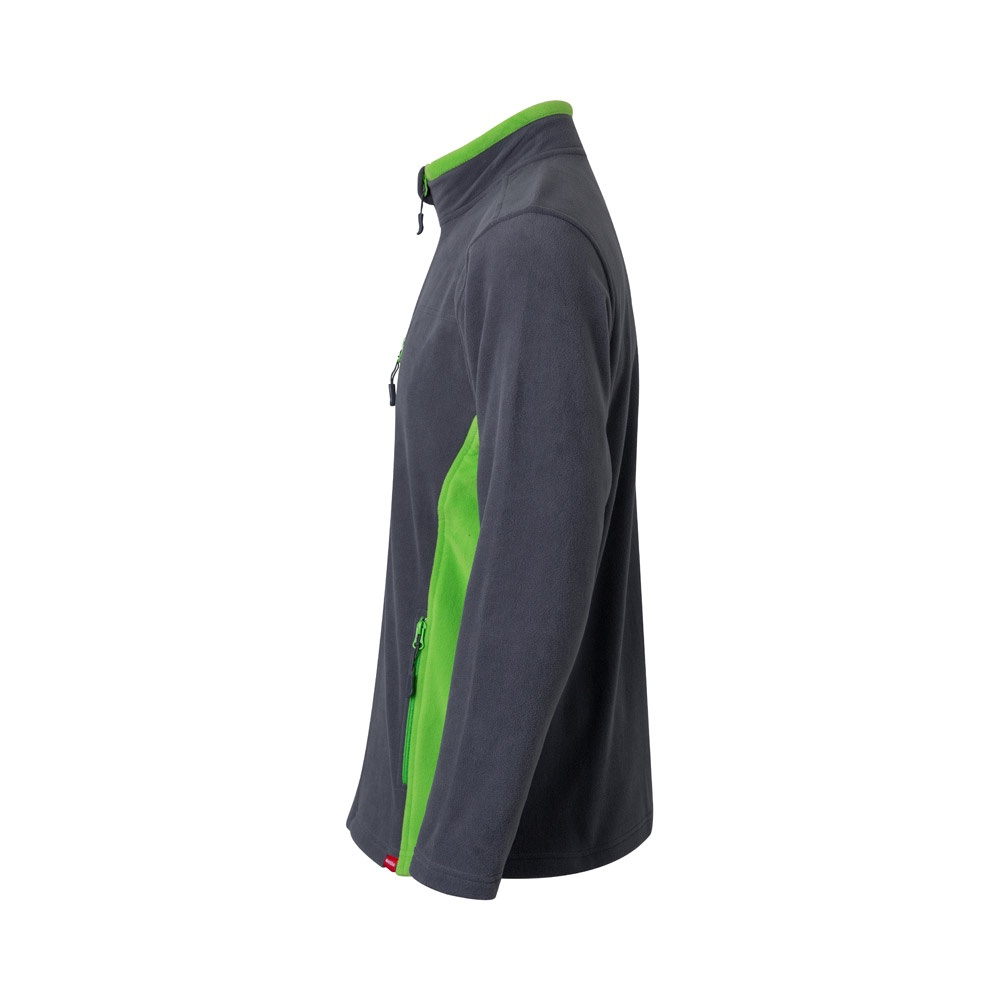 Zweifarbige Fleecejacke (220g/m²) aus Polyester (100%) | VL Geras – Grau/Grün, Ansicht 3