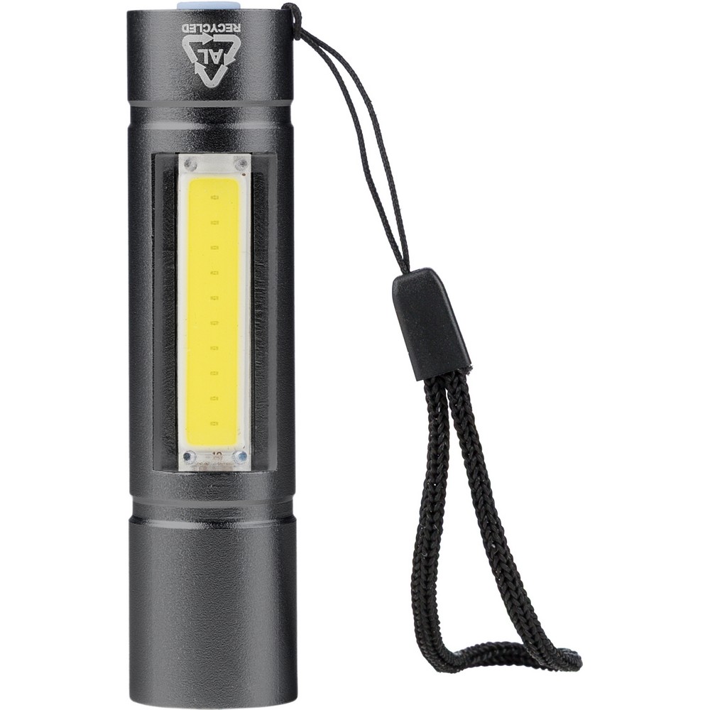 COB-Taschenlampe in Schwarz