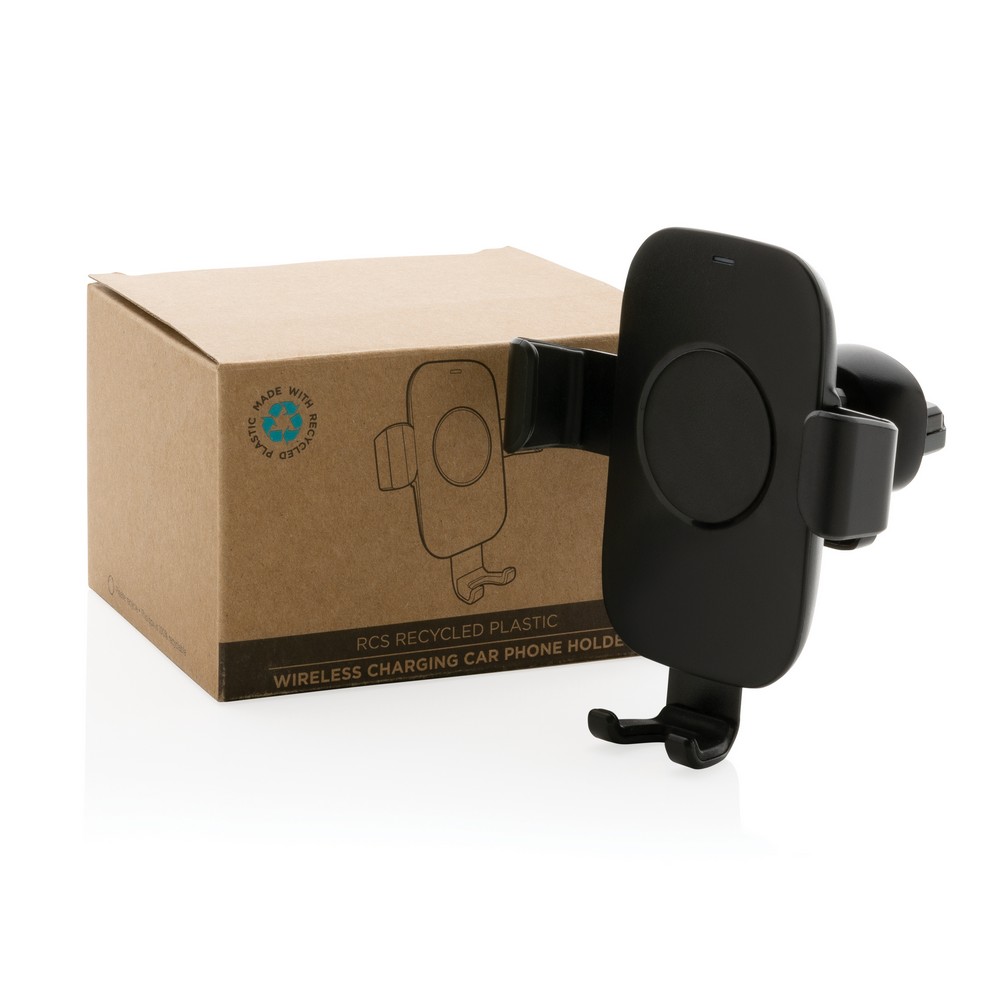 10W Wireless Charging Autohalter aus RCS Plastik in Schwarz, Ansicht 6